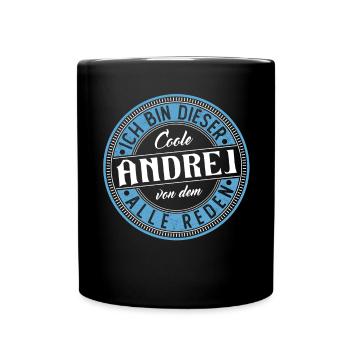 Andrej Geschenkidee Geschenk Geburtstag - Tasse einfarbig - Schwarz - Vorne