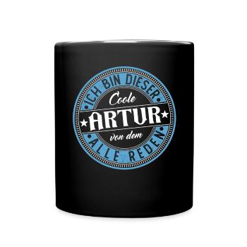 Artur Geschenkidee Geschenk Geburtstag - Tasse einfarbig - Schwarz - Vorne