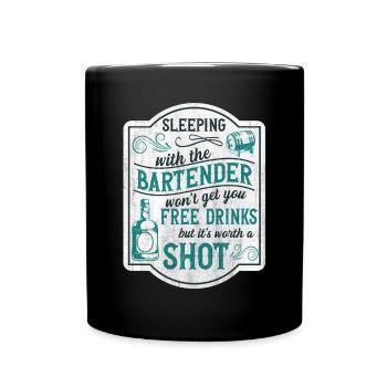 Dormir avec un barman Lustiges Bartender - Mug uni - noir - Devant