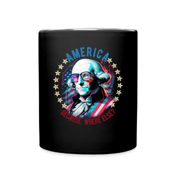 American Patriotic USA Design - Full Colour Mug - black - Front
