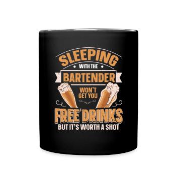 Dormir avec un barman Lustiges Bartender - Mug uni - noir - Devant
