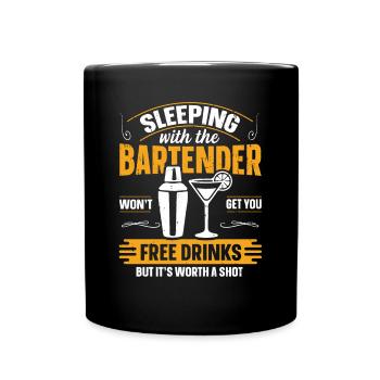 Dormir avec un barman Lustiges Bartender - Mug uni - noir - Devant