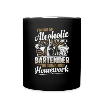 Just A Bartender Doing Homework Lustiges Bartender - Tasse einfarbig - Schwarz - Vorne