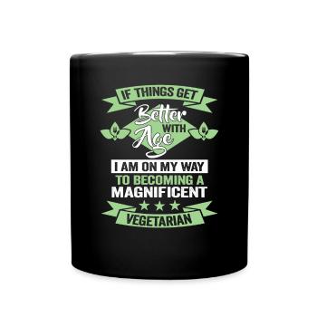 Anniversaire végétarien Militant végétalien des droits des animaux - Mug uni - noir - Devant