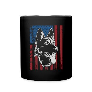 Deutscher Schäferhund USA - Tasse einfarbig - Schwarz - Vorne