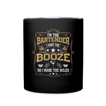 I Have The Booze So I Make The Rules Barkeeper - Full Colour Mug - black - Front