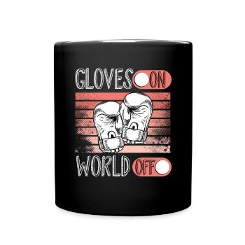 Handschuhe An Und Aus Der Welt - Tasse einfarbig - Schwarz - Vorne