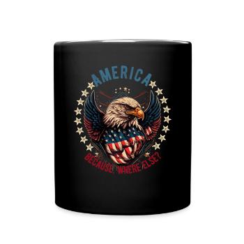 American Patriotic USA Design - Full Colour Mug - black - Front