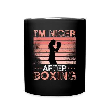 Ich Bin Schöner Nach Dem Boxen - Tasse einfarbig - Schwarz - Vorne