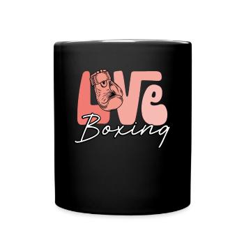 Ich Liebe Boxen - Tasse einfarbig - Schwarz - Vorne