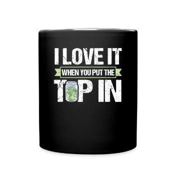 I Love It When You Put The Tip In Lustig Barkeeper - Tasse einfarbig - Schwarz - Vorne