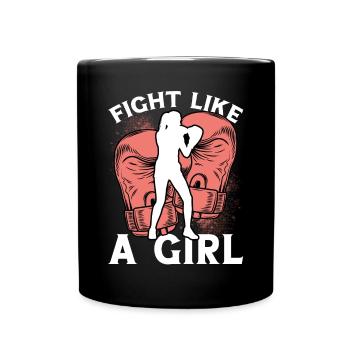 Combattez comme une fille - Mug uni - noir - Devant