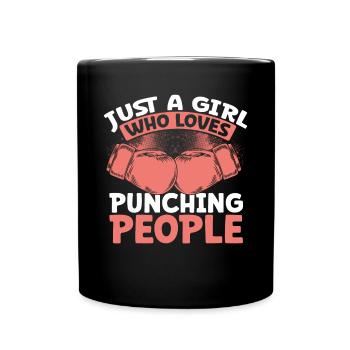 Nur Ein Mädchen, Das Es Liebt Zu - Tasse einfarbig - Schwarz - Vorne