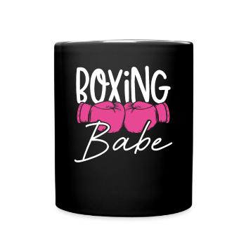 Boxendes babe - Tasse einfarbig - Schwarz - Vorne