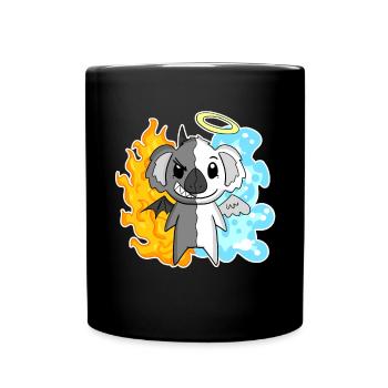 Koala - Engel und Teufel - Tasse einfarbig - Schwarz - Vorne