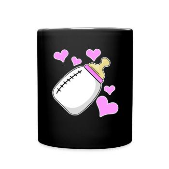 Tochter Milchflasche Mädchen Schwanger Geburt - Tasse einfarbig - Schwarz - Vorne