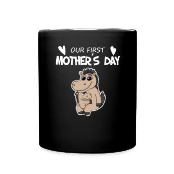 Muttertag - erster Muttertag Geschenk - Tasse einfarbig - Schwarz - Vorne