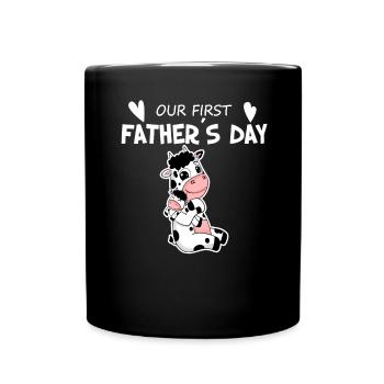 Vatertag - erster Vatertag Geschenk - Tasse einfarbig - Schwarz - Vorne