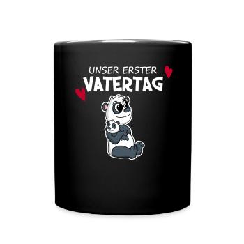 Vatertag - erster Vatertag Geschenk - Tasse einfarbig - Schwarz - Vorne