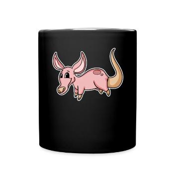Erdferkel - Tasse einfarbig - Schwarz - Vorne