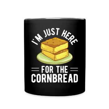 Funny I'm Just Here For The Cornbread For Gluten F - Tasse einfarbig - Schwarz - Vorne