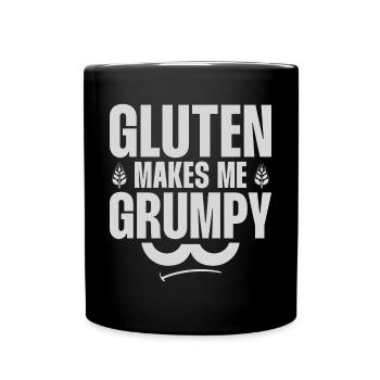 Gluten Makes Me Grumpy Funny For Gluten Free Lover - Tasse einfarbig - Schwarz - Vorne