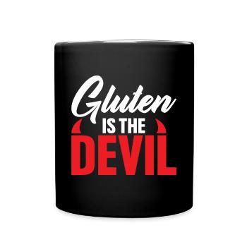 Funny Gluten Is The Devil For Gluten Free Lover - Tasse einfarbig - Schwarz - Vorne