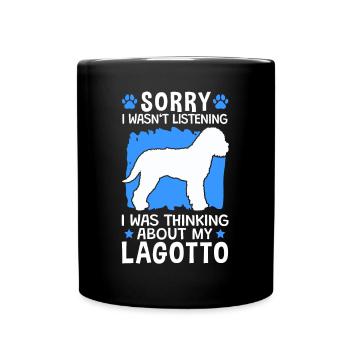 Thought of Lagotto Romagnolo Truffle dog - Full Colour Mug - black - Front