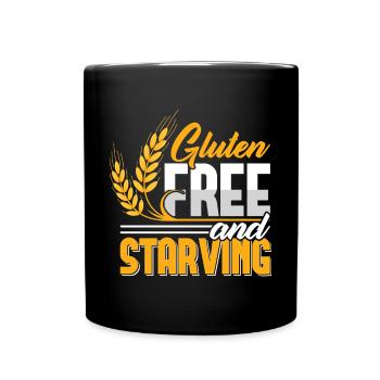 Funny Gluten Free and Starving - Full Colour Mug - black - Front