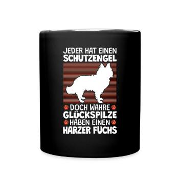 Harzer Fuchs ist mein Schutzengel Hütehund - Tasse einfarbig - Schwarz - Vorne