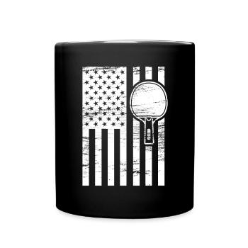 Ping Pong US Flagge - Tasse einfarbig - Schwarz - Vorne