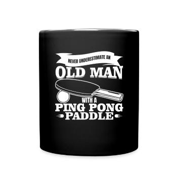 Old table tennis player - Full Colour Mug - black - Front