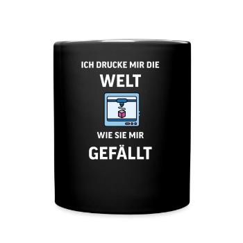 3D Druck Printing CAD PLA Filament 3d drucken - Tasse einfarbig - Schwarz - Vorne