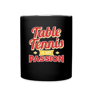 Tischtennis Motivation - Tasse einfarbig - Schwarz - Vorne