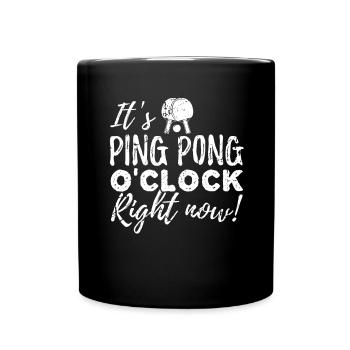 It's Ping Pong o'Clock - Tasse einfarbig - Schwarz - Vorne
