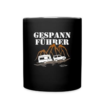 Wohnwagen - Tasse einfarbig - Schwarz - Vorne
