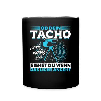 Tuning - Ob Dein Tacho Richtig Geht - PS Liebhaber - Tasse einfarbig - Schwarz - Vorne