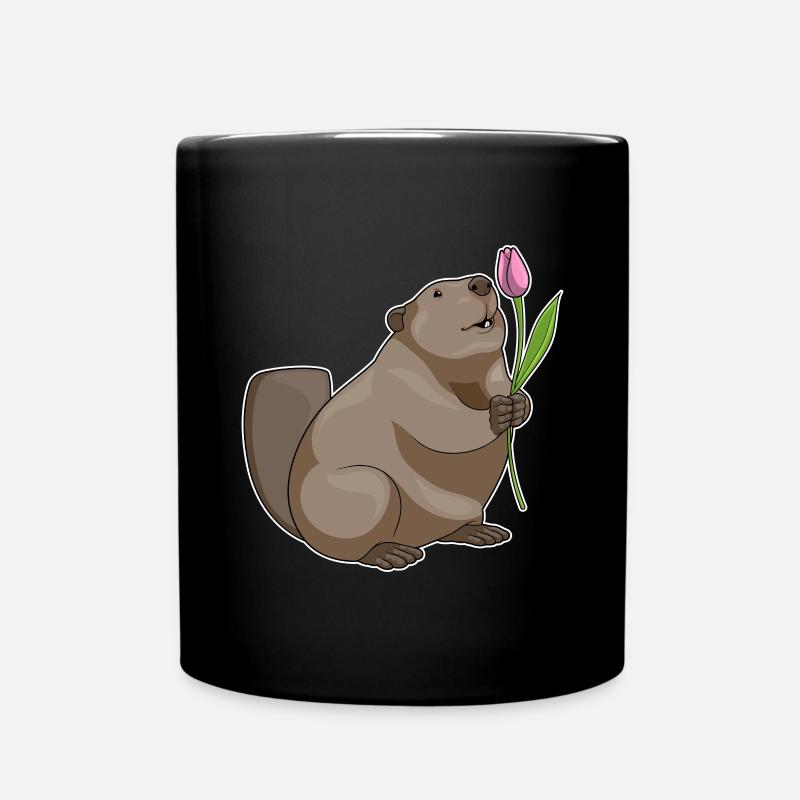 Biber Tulpe - Tasse einfarbig - Schwarz