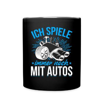 Ich spiele immer noch mit Autos - PS Liebhaber - Tasse einfarbig - Schwarz - Vorne