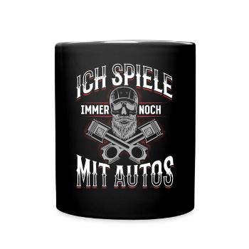 Ich spiele immer noch mit Autos - PS Liebhaber - Tasse einfarbig - Schwarz - Vorne