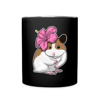 Hamster Hibiskus  - Tasse einfarbig - Schwarz - Vorne