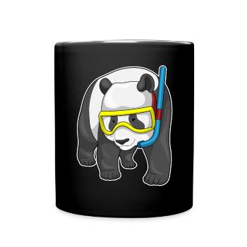 Plongée en apnéa Panda Diver - Mug uni - noir - Devant