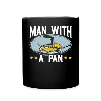 Man With A Pan Metal Detectorist Treasure Hunting - Full Colour Mug - black - Front
