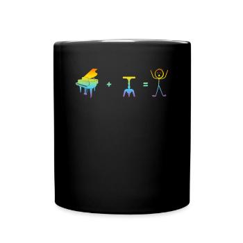 Piano Player Funny Piano Pianist Stick Figure Pian - Tasse einfarbig - Schwarz - Vorne