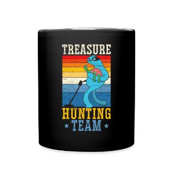 Digging Metal Detectorist Treasure Hunting Team - Full Colour Mug - black - Front