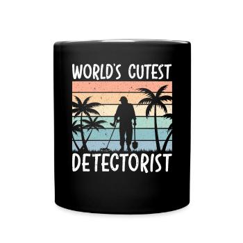 World's Cutest Detectorist Treasure Hunting Lover - Full Colour Mug - black - Front