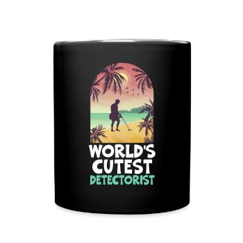 World's Cutest Detectorist Treasure Hunting Lover - Full Colour Mug - black - Front