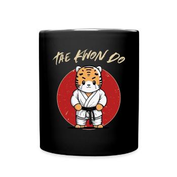 Koreanischer Taekwondo Tiger - Lustige TKD - Tasse einfarbig - Schwarz - Vorne