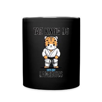 Niedlicher aber gefährlicher Taekwondo Tiger - - Tasse einfarbig - Schwarz - Vorne