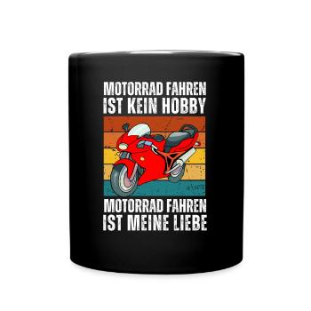 Retro Motorradfahrer Lustiges Geschenk Motorrad - Tasse einfarbig - Schwarz - Vorne
